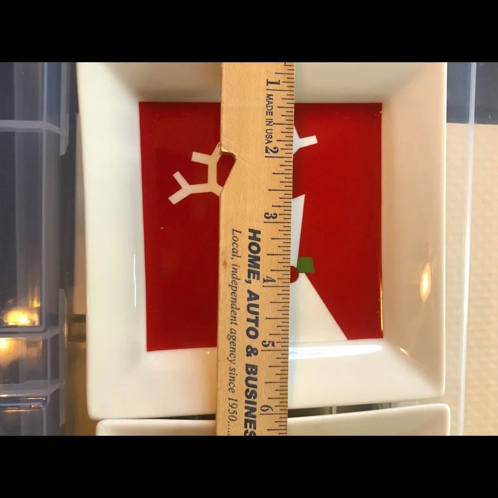 Crate & Barrel 🆕 (2) 6” square reindeer